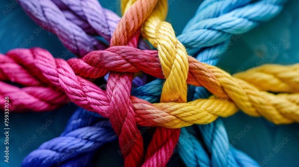 tied ropes with vibrant color generative ai tied ropes with vibrant color generative ai