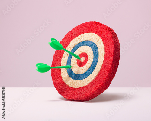 Dart board target made of cake