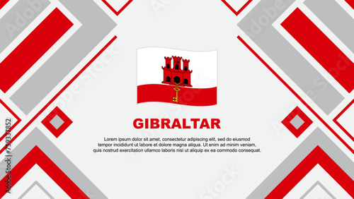 Gibraltar Flag Abstract Background Design Template. Gibraltar Independence Day Banner Wallpaper Vector Illustration. Gibraltar Flag
