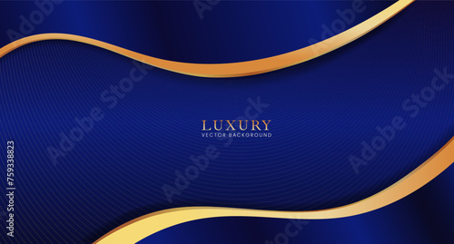 Gold Luxury background, dark and blue premium paper cut style suitable for presentations, wallpaper, awards ceremonies and formal invitations.