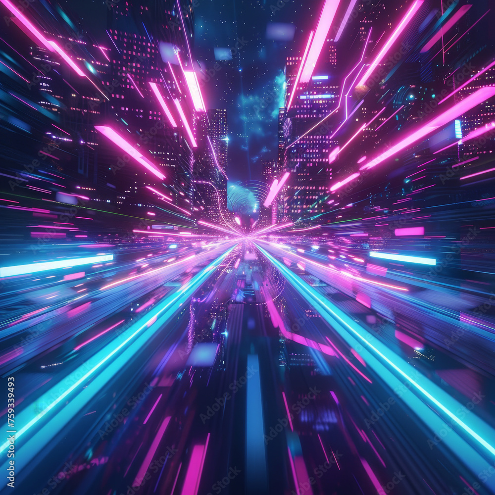 Naklejka premium Quantum Drive Portrayal Popping from E-commerce Platform