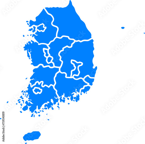 대한민국 한국 남한 지도 일러스트
