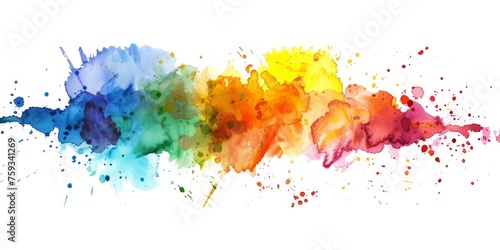 Explosive and vivid watercolor splash, blending from deep blues to warm yellows, suggesting dynamic creativity.