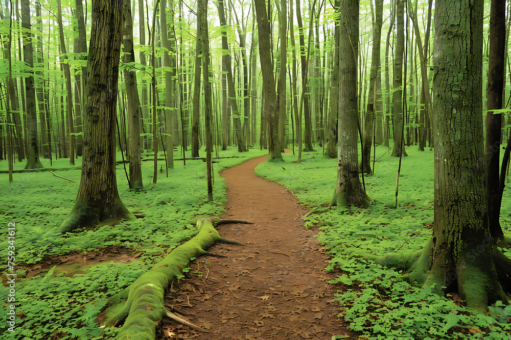 Obraz premium footpath in the forest