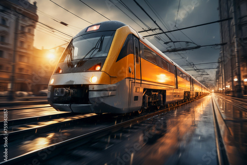 Train overtaking, utilizing rear curtain sync for dynamic motion effect