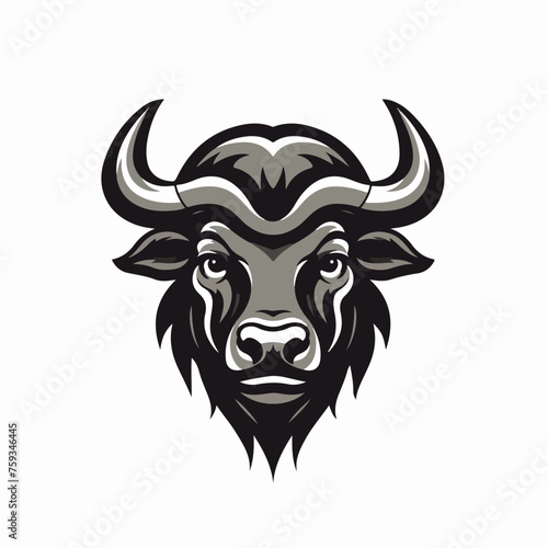 Buffalo head. bull logo. cow icon. bison symbol. 