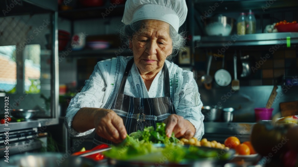 Chef is preparing a meal in the kitchen Chef is preparing a meal in the kitchen