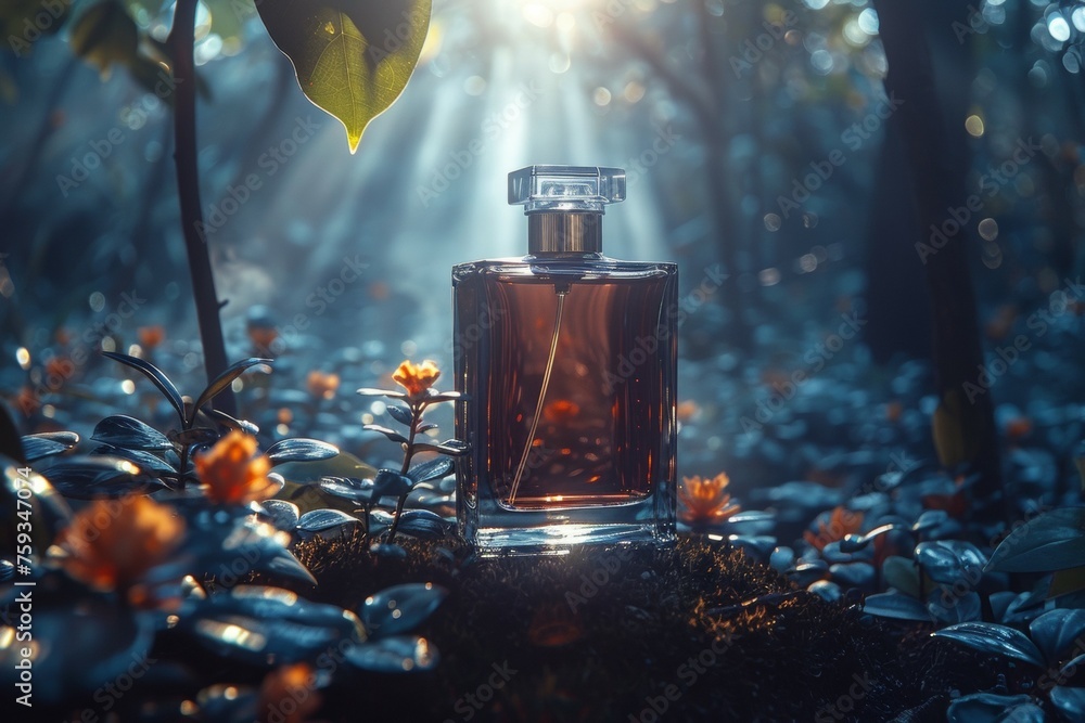 Luxury perfume. Background with selective focus and copy space - obrazy, fototapety, plakaty 