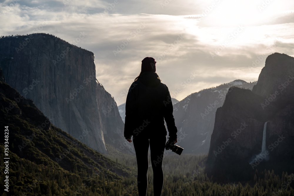 Silhouette Of A Woman In Yosemite Silhouette Of A Woman In Yosemite