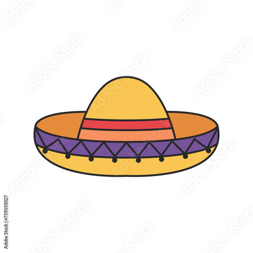 Mexican hat cartoon icon