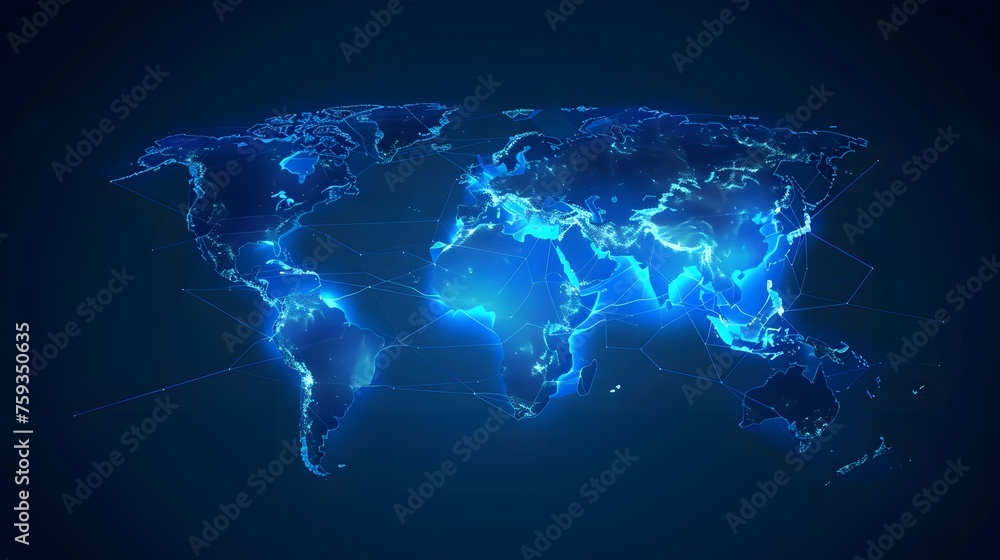 World Map digital earth global virtual.