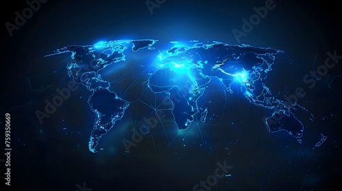 World Map International Night earth global virtual internet world connection of metaverse technology network digital communication and worldwide networking