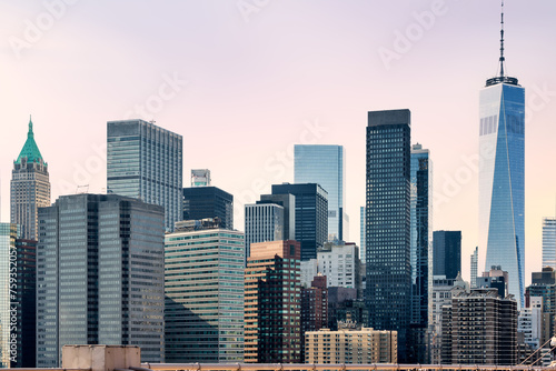 Manhattan Financial District At Sunrise