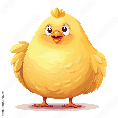 Cartoon fat chicken. Vector clip art illustration 