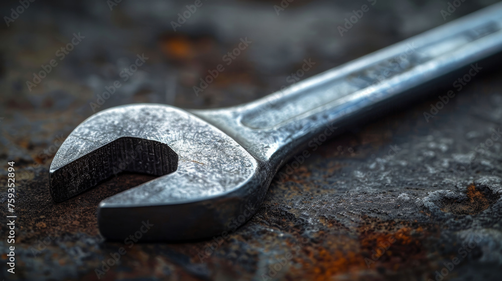 Close Up of Wrench on Table Close Up of Wrench on Table