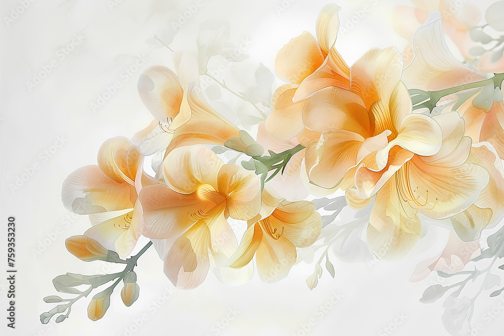 フリージアの花(水彩画) フリージアの花(水彩画)