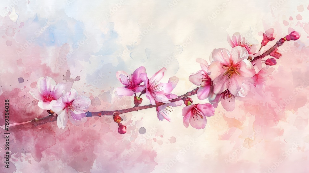 Pink Flowers on a Branch Pink Flowers on a Branch