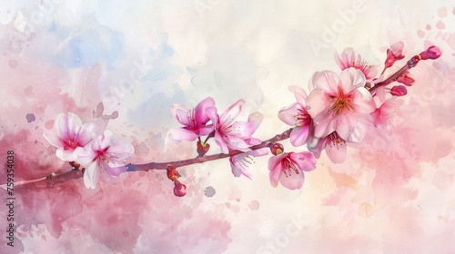 Pink Flowers on a Branch