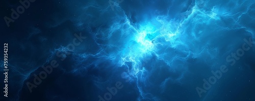 Exploding Star Nebula in Vibrant Blue Tones © cac_tus