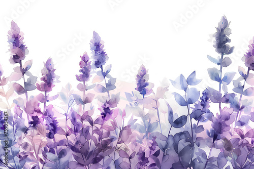 ラベンダーの花（水彩画）