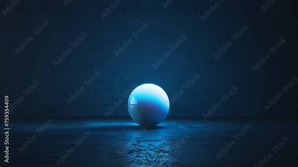 Glowing Sphere on a Textured Surface with Blue Lighting Glowing Sphere on a Textured Surface with Blue Lighting