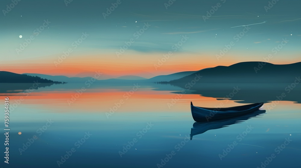 Boat Floating on Lake Under Cloudy Sky Boat Floating on Lake Under Cloudy Sky