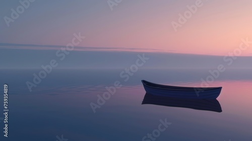 Small Boat Floating on Body of Water © cac_tus