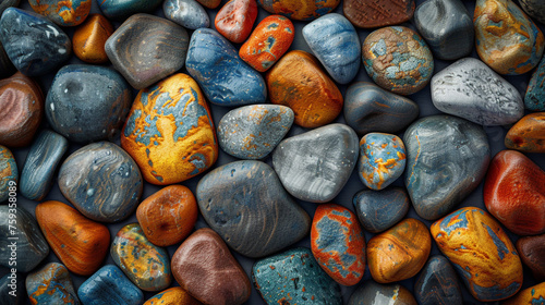pattern of striped river stones