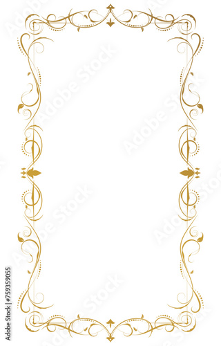 Vintage gold frame. Decorative borders and boundaries, floral frames for pictures, Vector design, decorative borders.