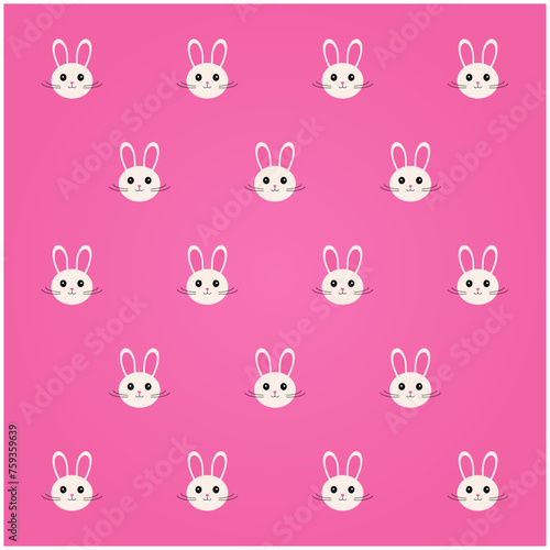 Vector Easter Rabbit Bunny Seamless Pattern