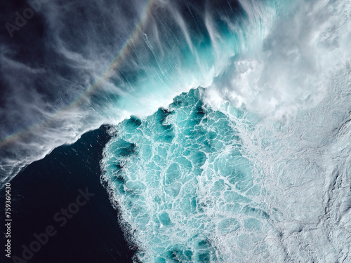 Top down view of ocean wave