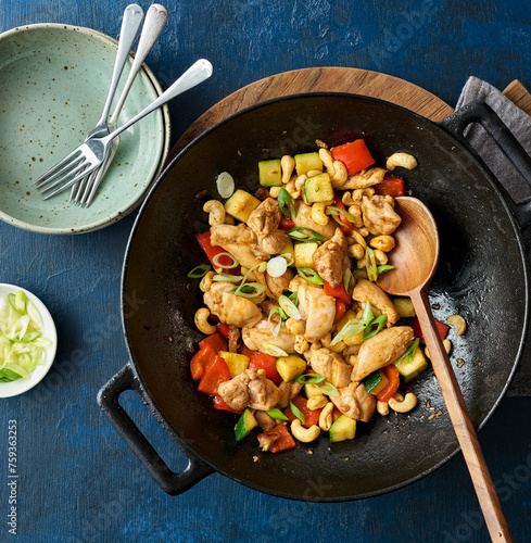 Chicken with cashew nuts photo