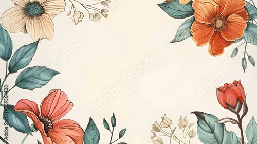 Flat decorate leaves Background autumn and spring theme concept. layouts, copy space. mockup. presentation. banner photo