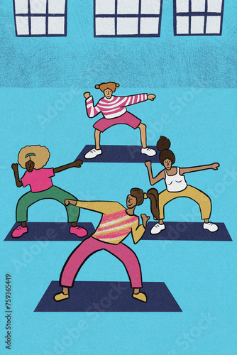 Fitness class illustration