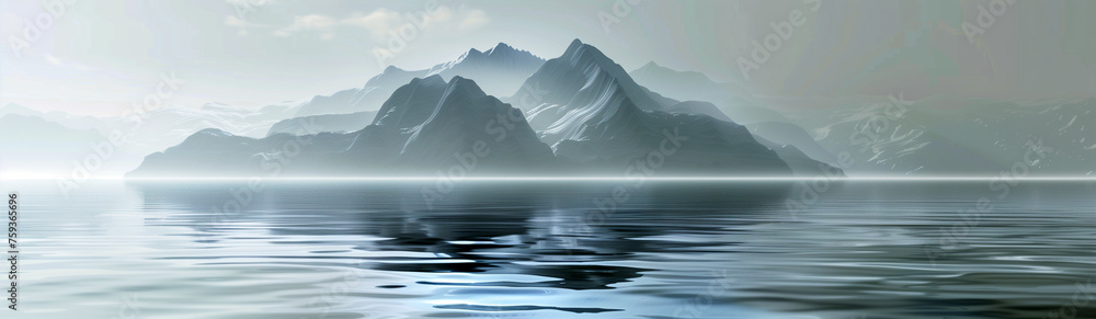 Mountains on a Lake Website Banner, Header Wallpaper