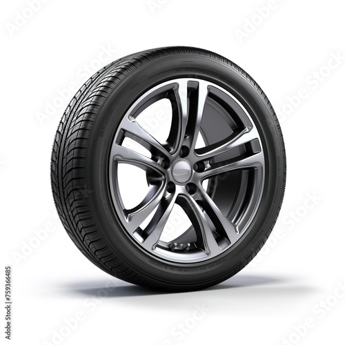 car wheel isolated on white background
