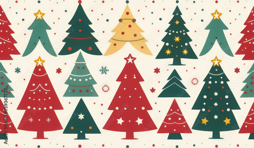 merry christmas background with trees and snowflakes or merry christmas trees and snowflakes or merry christmas background with trees or seamless christmas pattern 