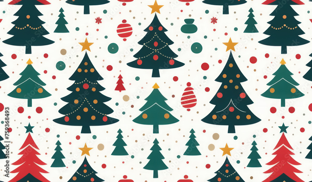 merry christmas background with trees and snowflakes or merry christmas trees and snowflakes or merry christmas background with trees or seamless christmas pattern 