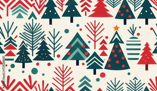 merry christmas background with trees and snowflakes or merry christmas trees and snowflakes or merry christmas background with trees or seamless christmas pattern 