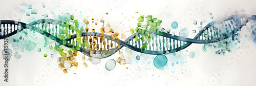 Colorful and Detailed Representation of DNA Modifications and Nucleotide Sequences photo
