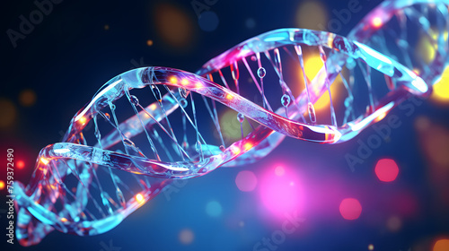 Telomeric DNA 3d rendering