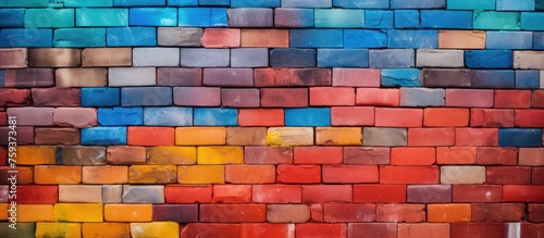 Color painted brick wall