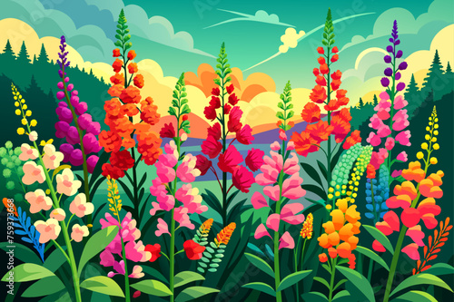 snapdragons flower garden background is