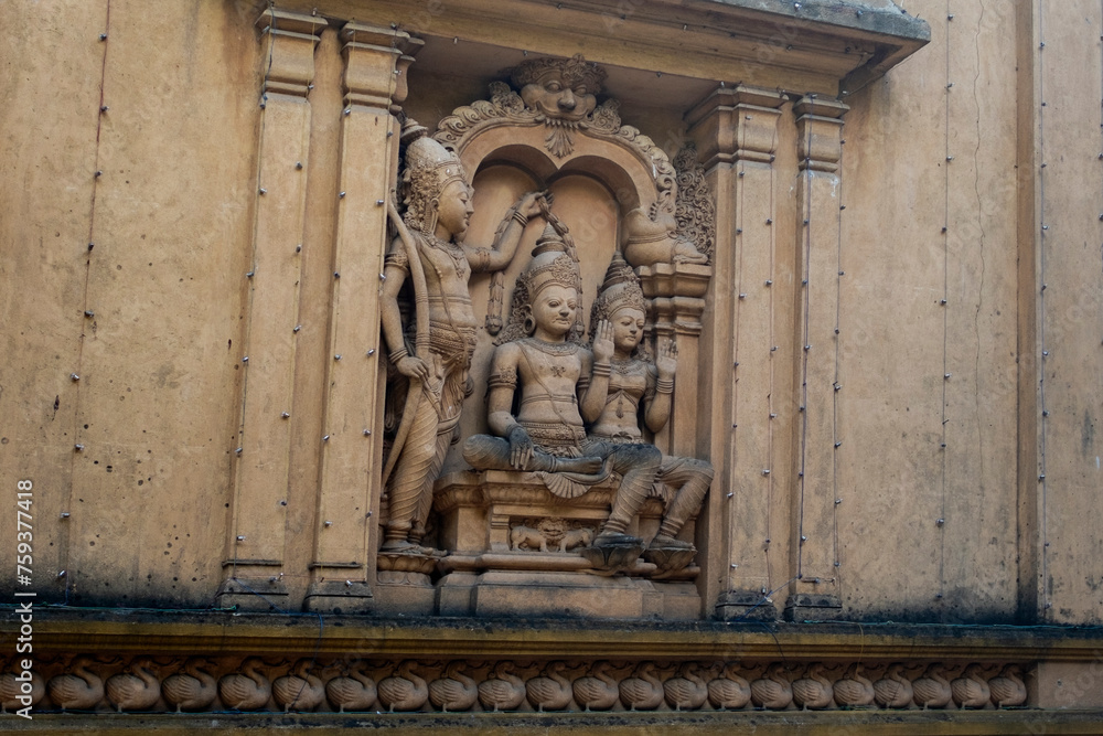 Religious Relief Statue at Kelaniya Temple