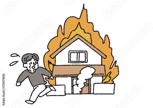 火事で火種になるものに関するイラストセット