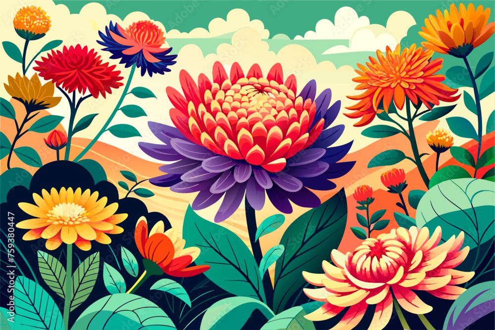 chrysanthemum garden background is chrysanthemum garden background is