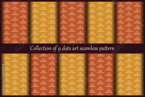 Collection of indian kolam seamless patterns.