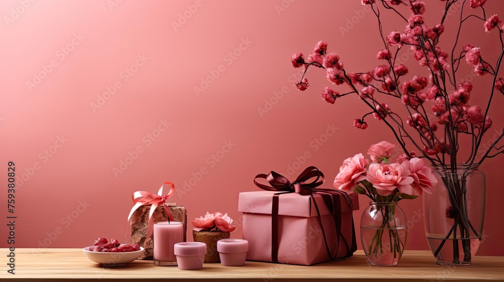 women's days concept with floral ornaments and pink background for 8 march women's day women's days concept with floral ornaments and pink background for 8 march women's day