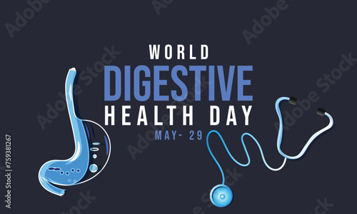 World Digestive Health Day. background, banner, card, poster, template. Vector illustration.