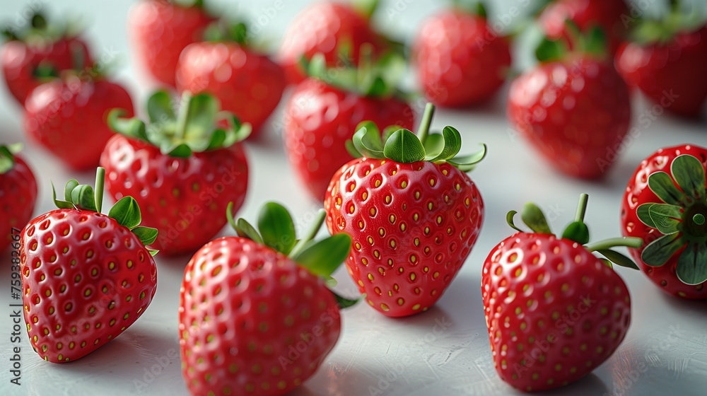 strawberries on a white strawberries on a white